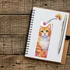 3Pcs Special Shape Cat and Flower Diamond Painting Art Bookmark with Pendant
