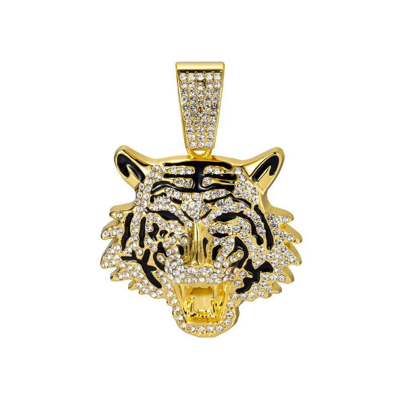 Hip-Hop Tiger Zinc Alloy Inlay Rhinestones Unisex Pendant Necklace Necklace Pendant