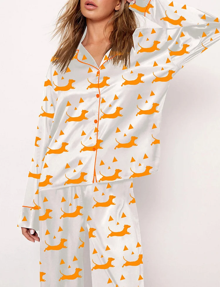 Women's Halloween Dachshund Cute Dog Pajama Set