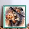 Pumpkin Witch-11CT Stamped Cross Stitch 50*50cm/19.69*19.69in