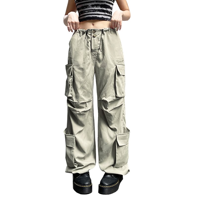 SIDE POCKET LOW RISE CARGO PANTS