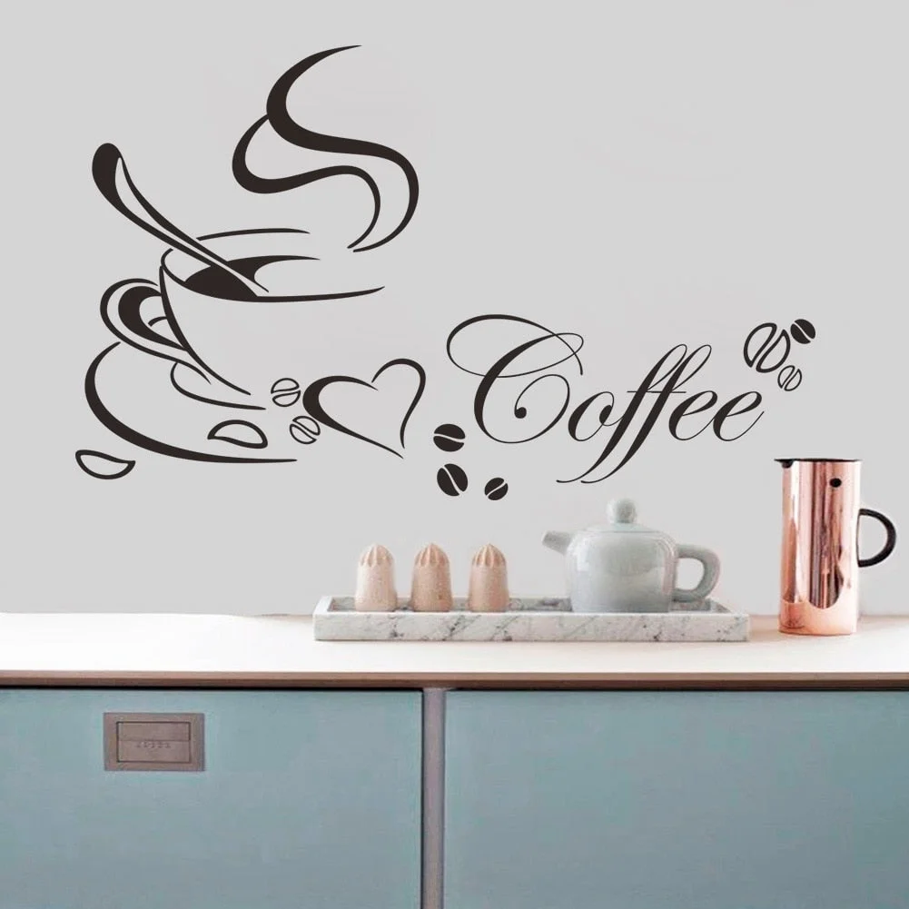 wallpaper sticker vinilos decorativos muursticker wand aufkleber papel de parede adesivo naklejki autocollant mural Cafe