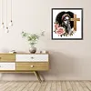 Fille noire priant - perceuse ronde peinture diamant - 45*45cm (foret abdominal partiel)