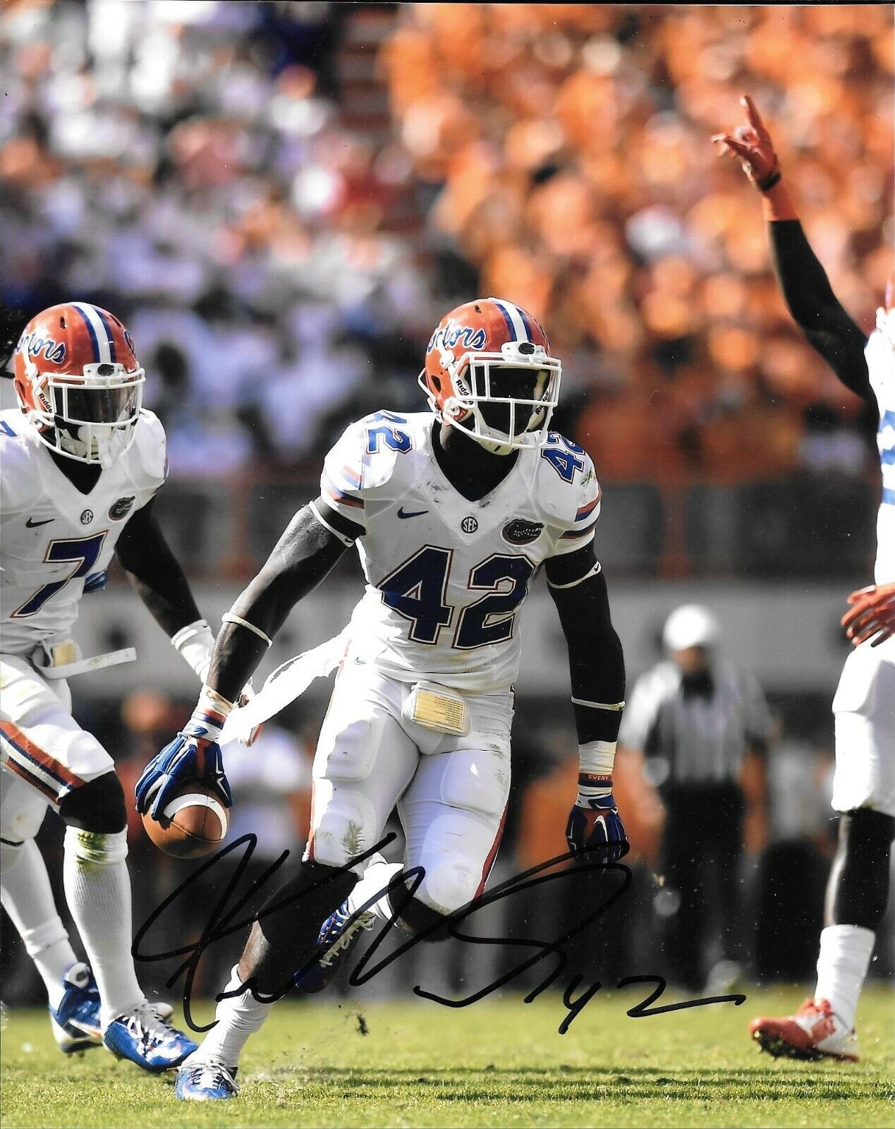 ATLANTA FALCONS KEANU NEAL HAND SIGNED FLORIDA GATORS 8X10 Photo Poster painting W/COA