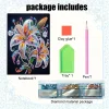 Lily Flower 5D DIY Diamond Art Painting Notebook Kit 50 Pages A5 Rhinestone Art Painting Notebook Kit for Adults Beginners Holiday Birthday Gift