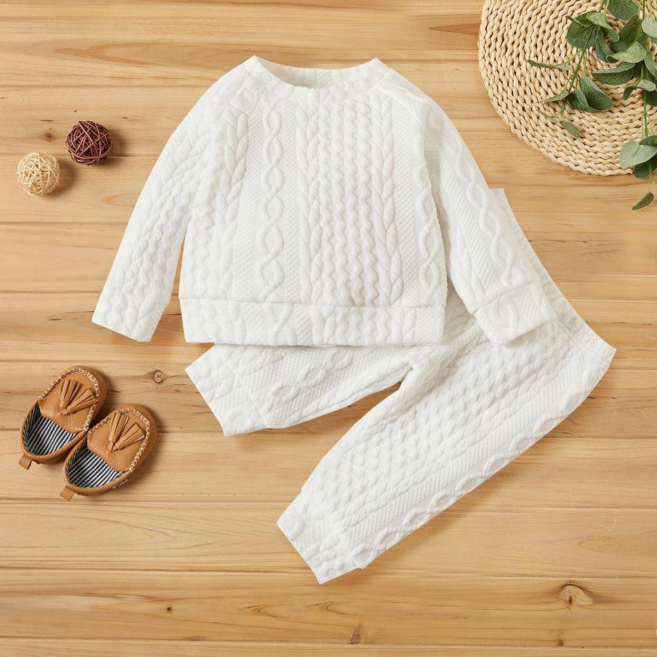 2PCS Solid Color Long Sleeve  Baby Set