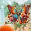 Rose Butterfly Fall 2D Flat DIY Diamond Painting Pendant