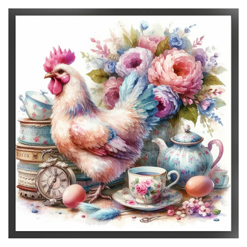 14CT Full Stamped Cross Stitch - Cock(Canvas|40*40CM)