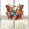 Rose Butterfly Fall 2D Flat DIY Diamond Painting Pendant