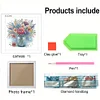 5D DIY Partial Special Shaped Drill Diamond Painting Kit Flower Decor With Frame Kit 18x18cm