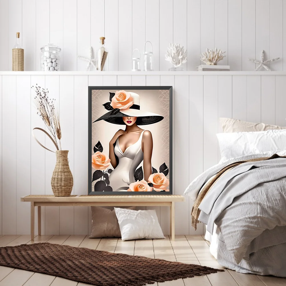 Diamond Painting - Full Round Drill - Elegant Lady(Canvas|30*40cm)