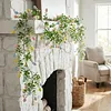 Spring Easter Decoration Garland 210cm Artificial Colourful Garland with Eggs and Green Leaves for Home Party Wall Fireplace Stairs Window