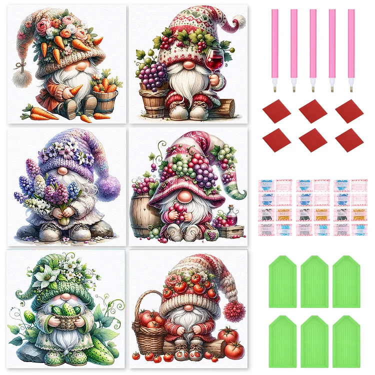 Fruit And Vegetable Gnome 30*30CM (Canvas) Full Round Drill Diamond Painting gbfke