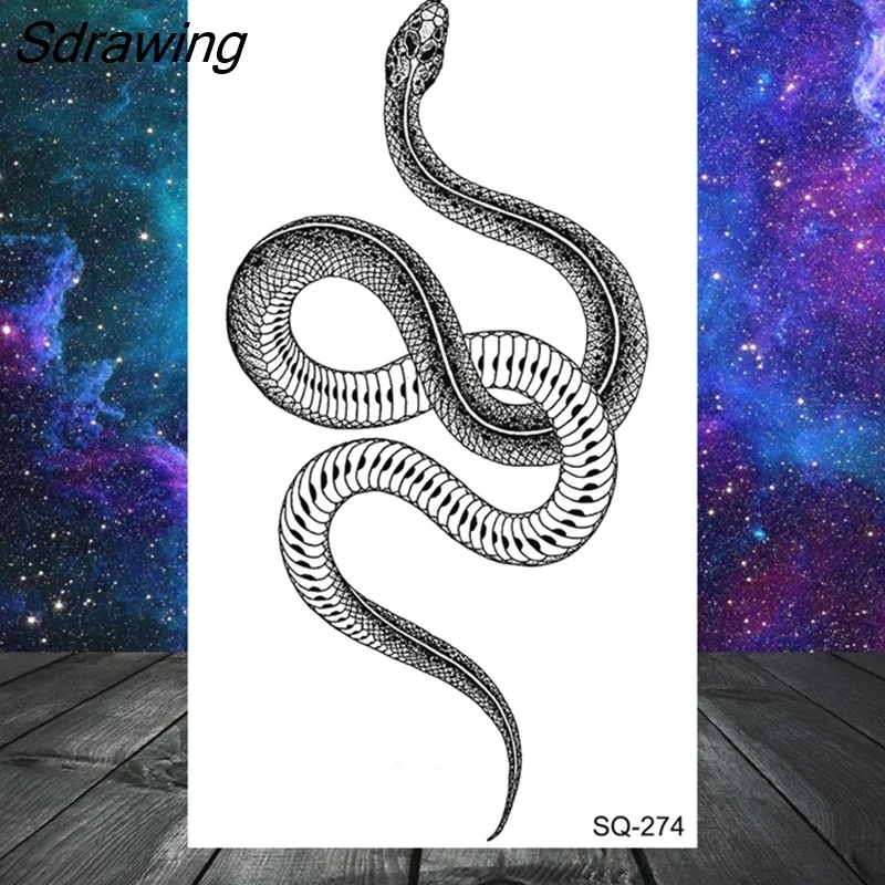 Sdrawing Tribal Anchor Scorpion Dragon Thorns Temporary Tattoos For Women Men Kids Cross Tatoo Butterfly Skull Fake Tattoo Small