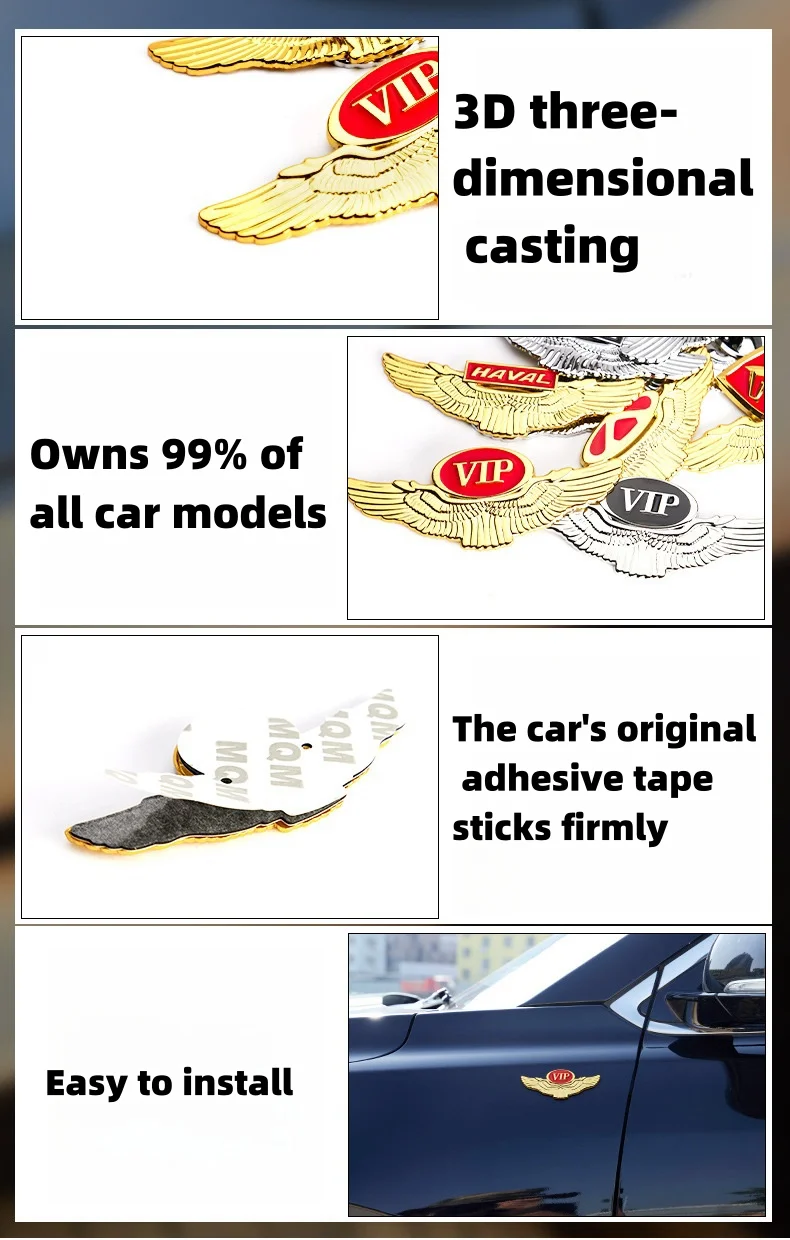 3D Wings Metal Logo for Cars（2PCS）