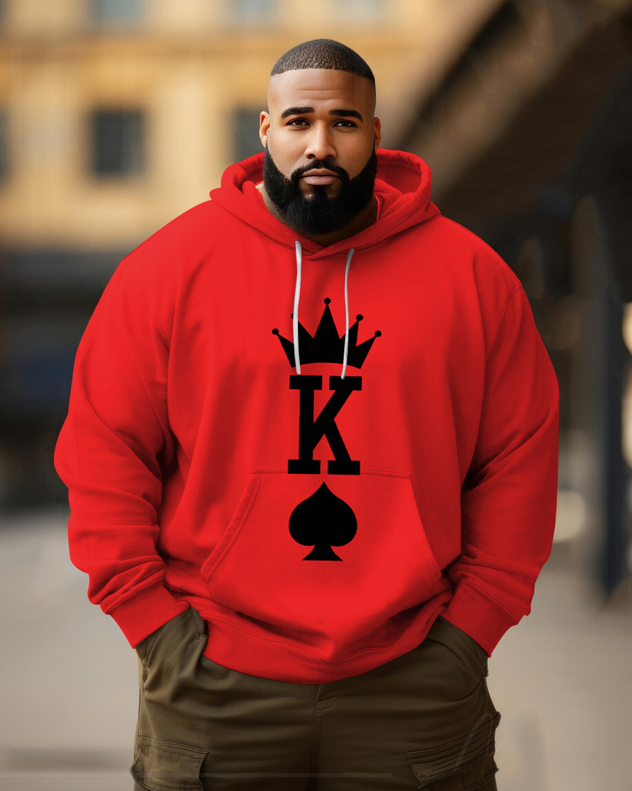 Big Men's King of Spades Long Sleeve Hoodie