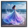 Beach Dress Girl-11CT Stamped Cross Stitch 45*45cm/17.72*17.72in