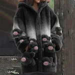 Lovely Fuzzy Pigs Gradient Cozy Hooded Cardigan - Image 3