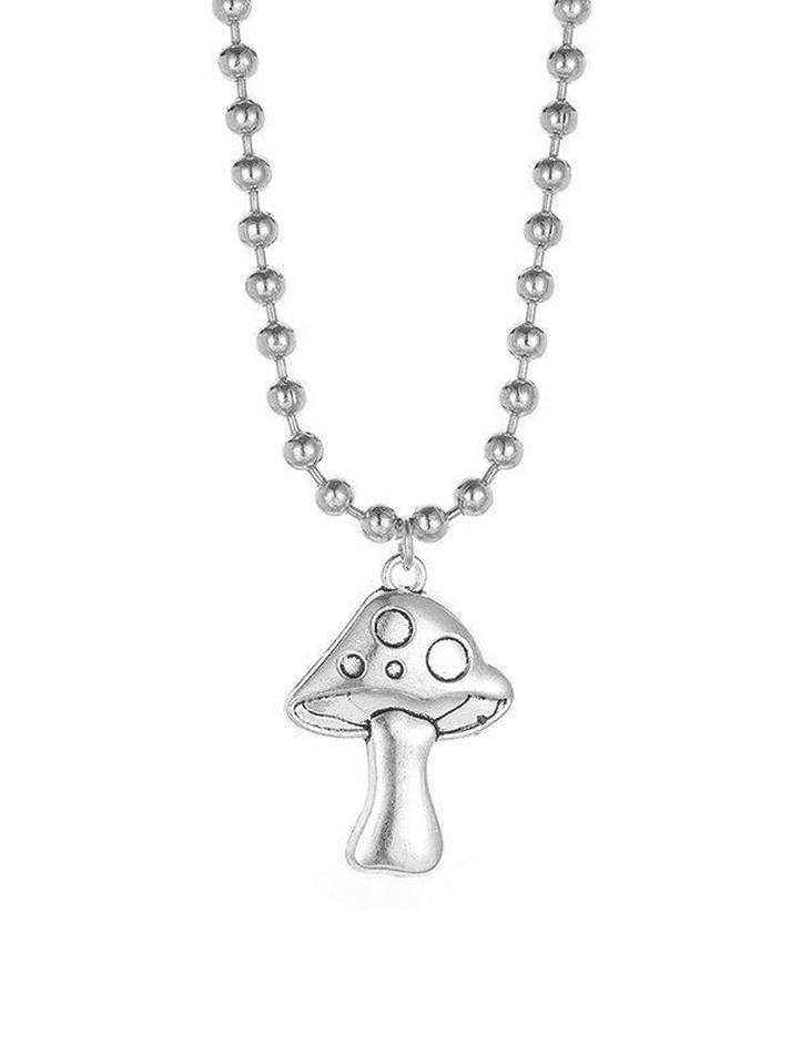 Brownm Vintage Mushroom Necklace