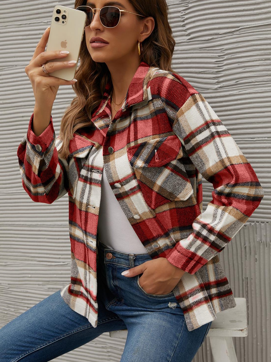  thdmladies Plaid Shirt Flannel Wool Jacket thedmladies