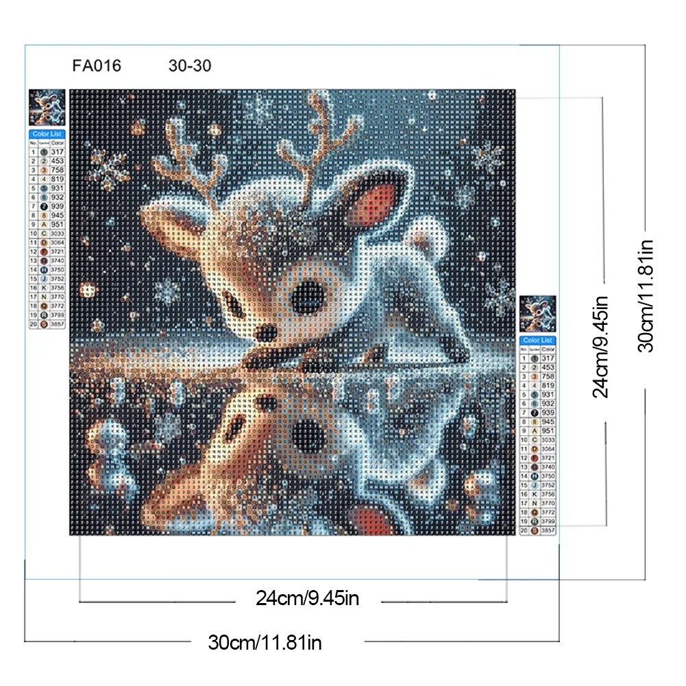 Diamond Painting - Full Round Drill - Deer(Canvas|30*30cm)