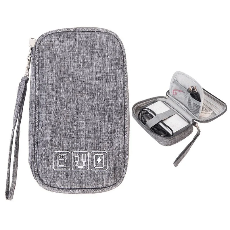 Home Portable Cable Digital Storage Bags Organizer USB Gadgets Wires Charger Power Battery Zipper Cosmetic Bag Case