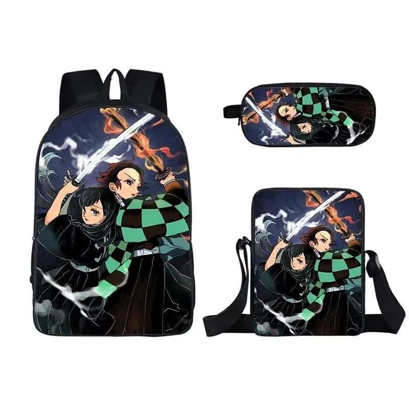 Buzzdaisy Demon Slayer Kimetsu no Yaiba #22 3pcs Set School Bag Backpack Lunch Box Book Pencil Bags