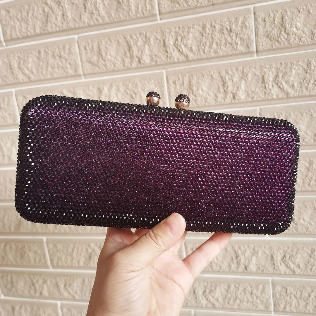 Wine Cheaper Crystal Rhinestones Women Evening Clutch Bag Bridal Wedding Clutches Party Dinner Prom Chain Shoulder Handbag Purse