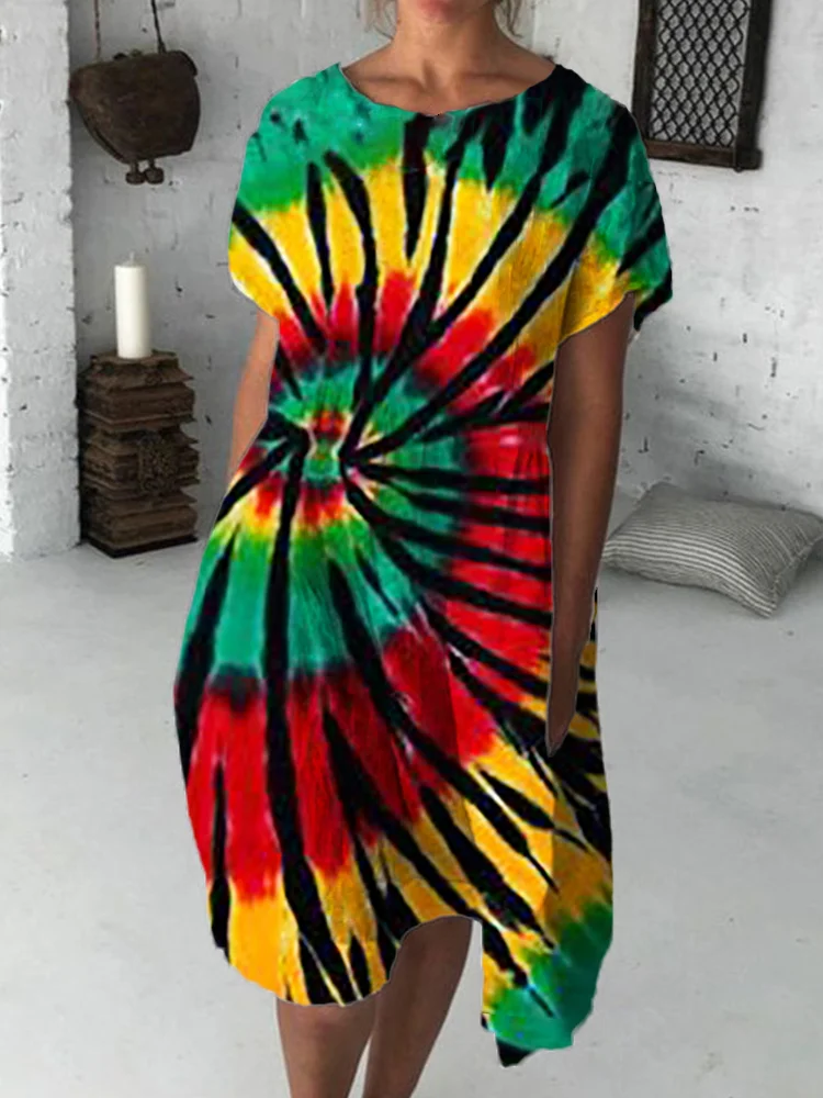 Black Pride Inspired Tie Dye Midi Dress