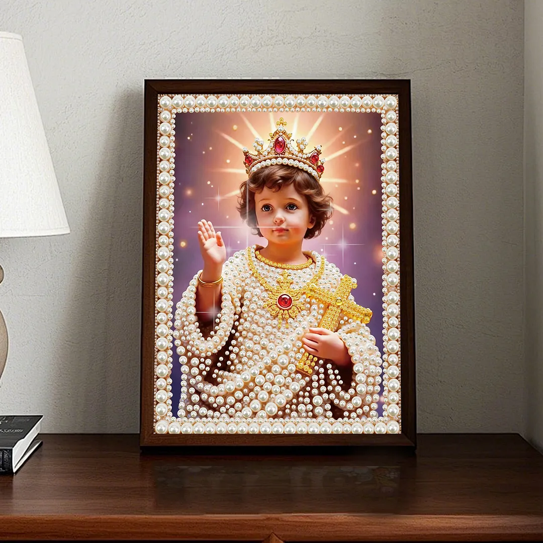Jesus Special Shaped DIY Partial Drill Pearl Diamonds Painting for Adults Beginners Home Decor Pearl Gem Paintings Picture Arts Craft 11.81x15.75In