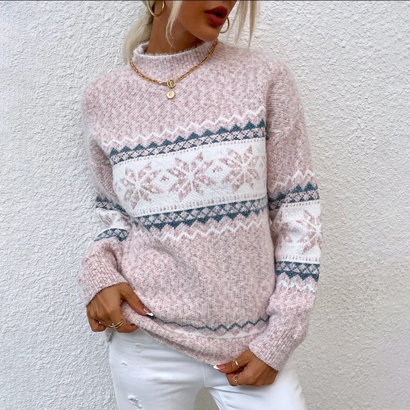 Geometric Christmas Snowflake Women's Sweater