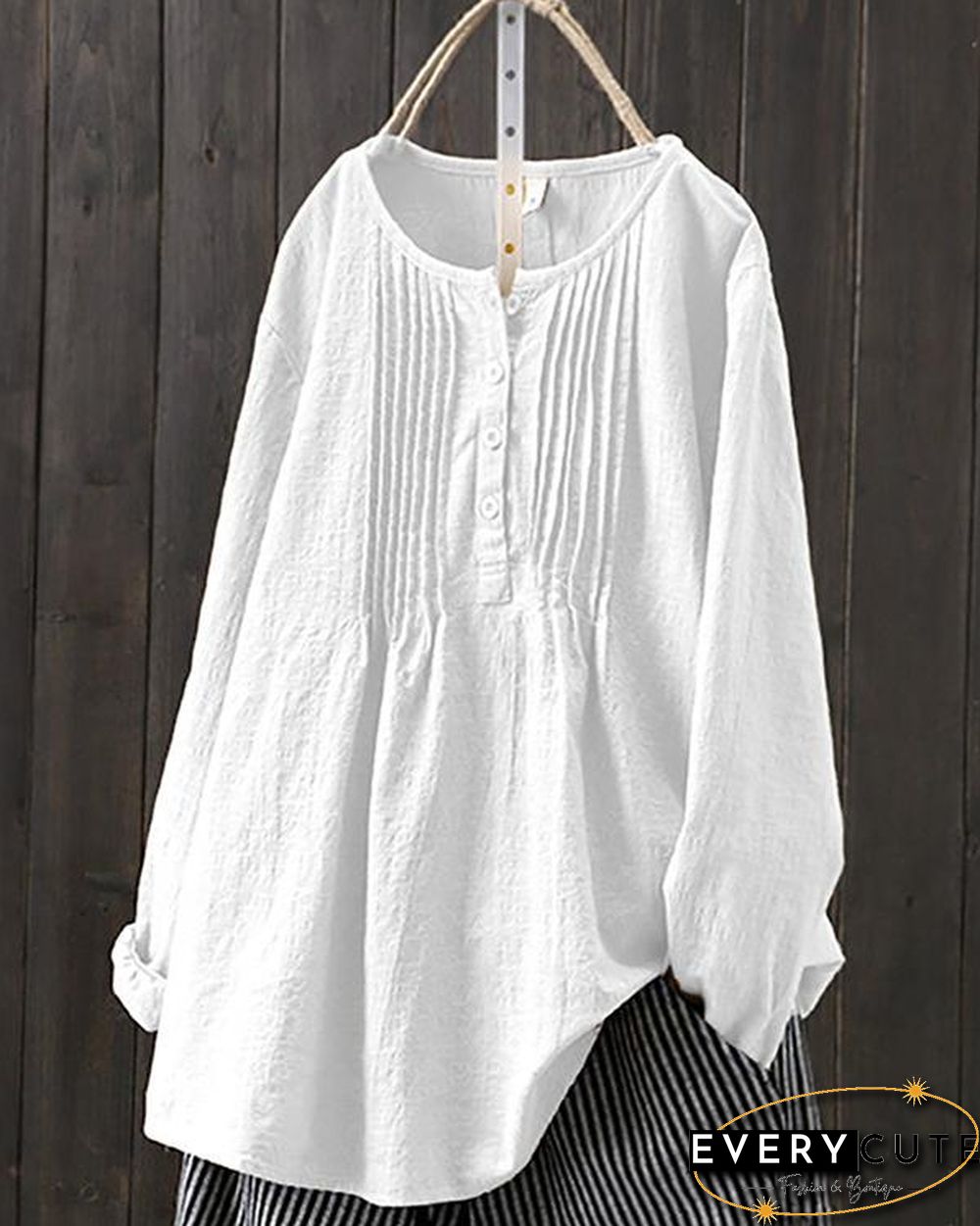 Pure Color All-match Linen Shirt