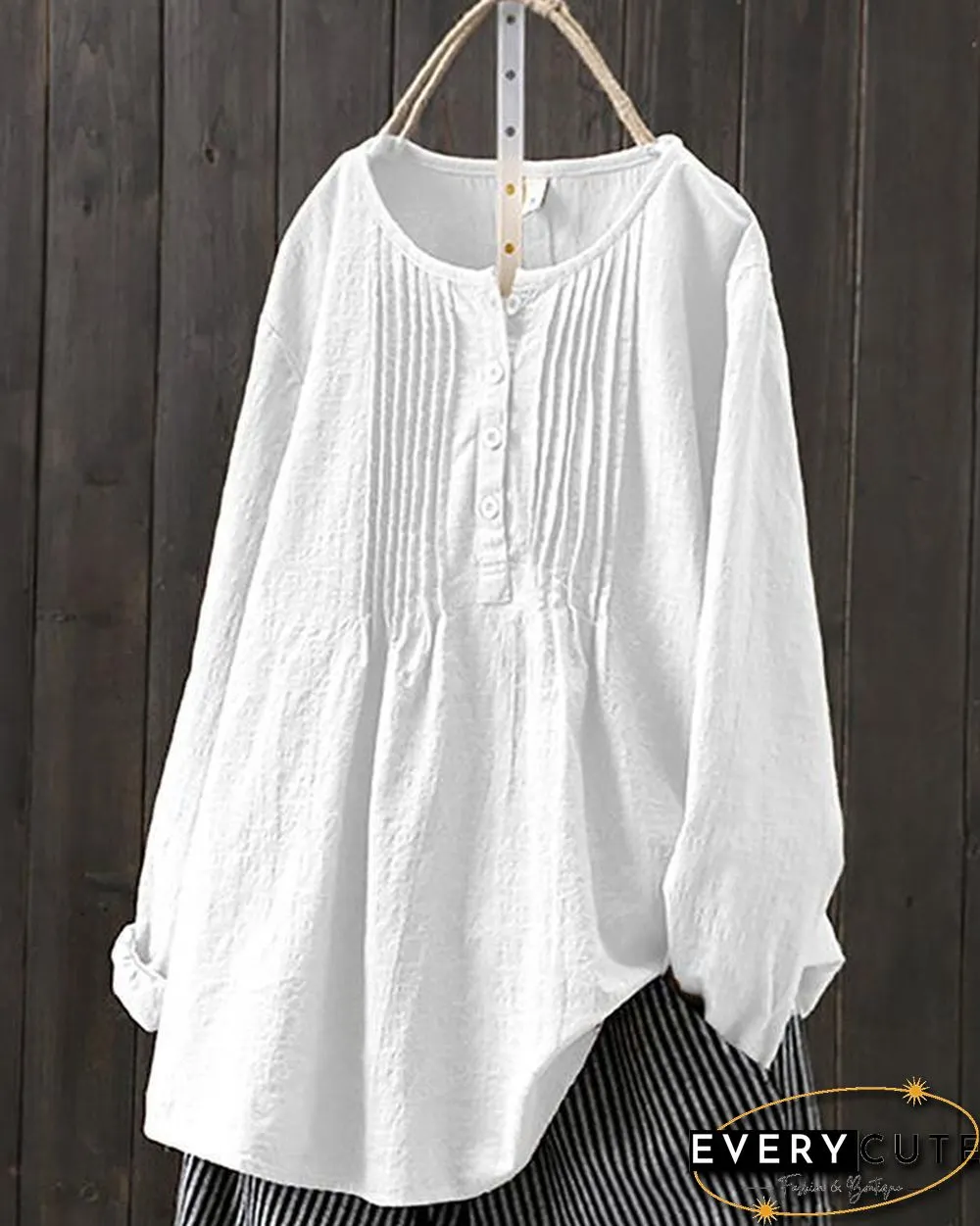 Pure Color All-match Linen Shirt