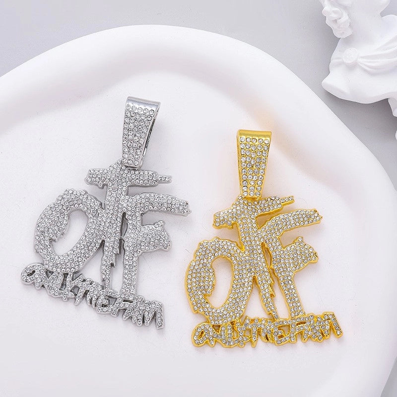 IG Style Hip-Hop Letter Alloy Inlay Rhinestones Unisex Pendant Necklace Necklace Pendant Men Pendant Necklaces
