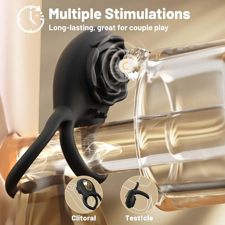 multi pleasure vibrating ring Lifestyles Multi-Pleasure Vibrating Ring Massager, 4 Count main image 0
