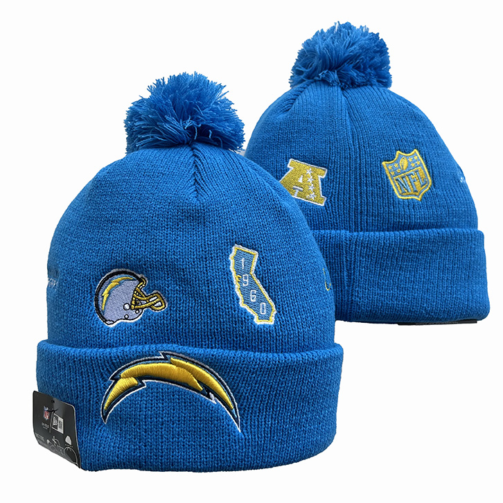 Los Angeles Chargers Cuffed Knit Hat with Pom mysite
