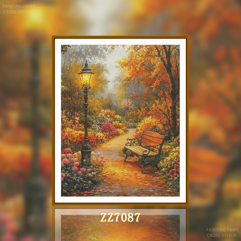 [ZZ7087-Autumn Flower Path] Cross Stitch 2025 New Small Thread Embroidery Living Room Dining Room Painting Fairy Cross Stitch