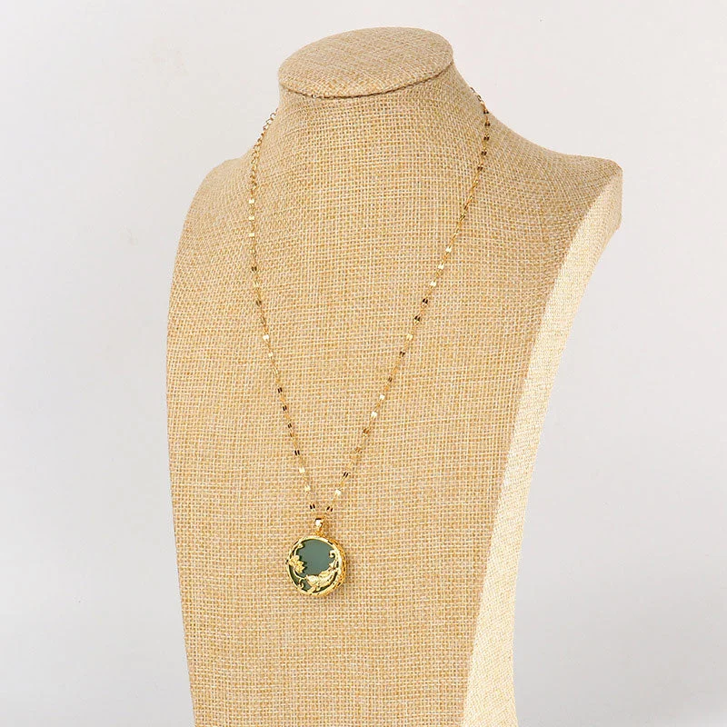 Natural Jade Koi Fish Lotus Luck Necklace Pendant