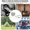 Fireproof Pipe Wrap Pipe Insulation Webbing w/ 2 Clamps for Stove Flue Protector