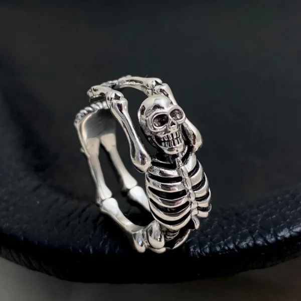 Sterling Silver Vintage Punk Skull Ring