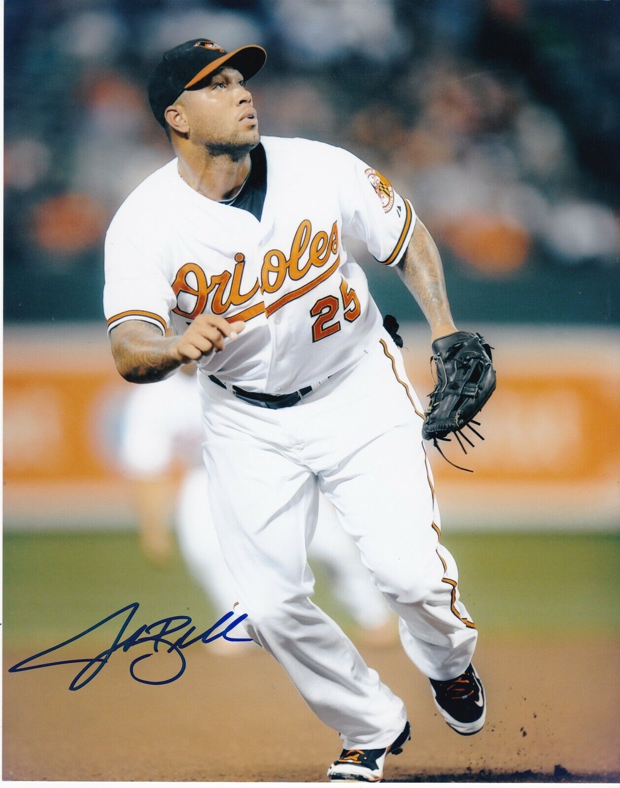 JOSH BELL BALTIMORE ORIOLES ACTION SIGNED 8x10