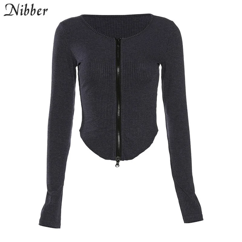 NIBBER casual T-shirt women long sleeves bodycon tops casual sport tops 2020 spring new stretch soft slim fashion simple style
