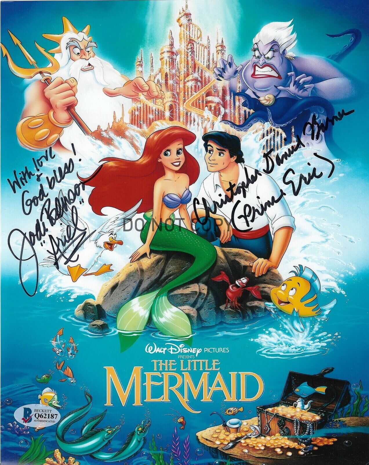 Disney Little Mermaid Benson & Barnes Signed Ariel & Eric 8X10 Photo Poster painting REPRINT