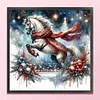 Leaping White Horse-11CT Stamped Cross Stitch 40*40cm/15.75*15.75in tapestrymarket
