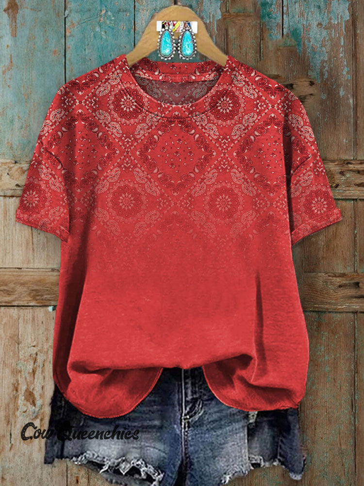 Paisley Art Print Casual T-shirt Multicolor / S