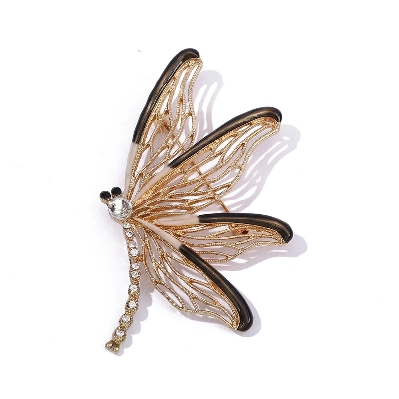 Retro Pin Dragonfly Alloy Enamel Inlay Zircon Women’S Brooches