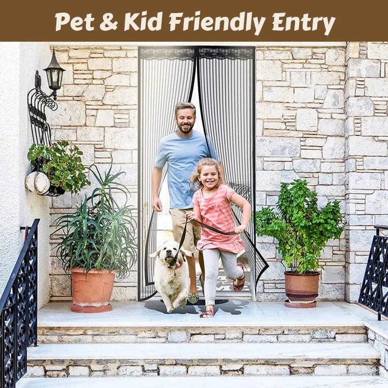 Pet friendly magnetic screen door