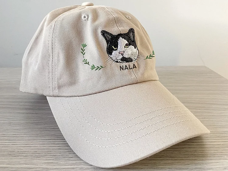 Custom EMBROIDERED Pet Hat Using Pet Photo Personalized Dog Hat Cat Hat