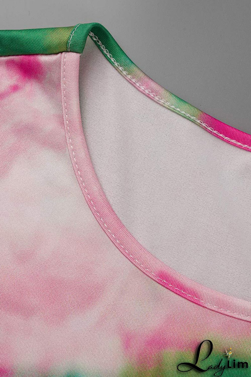 Purple Fashion Casual Letter Print Tie-dye O Neck Short Sleeve Dress Dresses