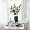 2 Heads Soft Touch Large 18cm Lily Artificial Flower Bouquet Decor